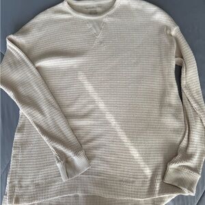 American Eagle Outfitters Cream Textured Top